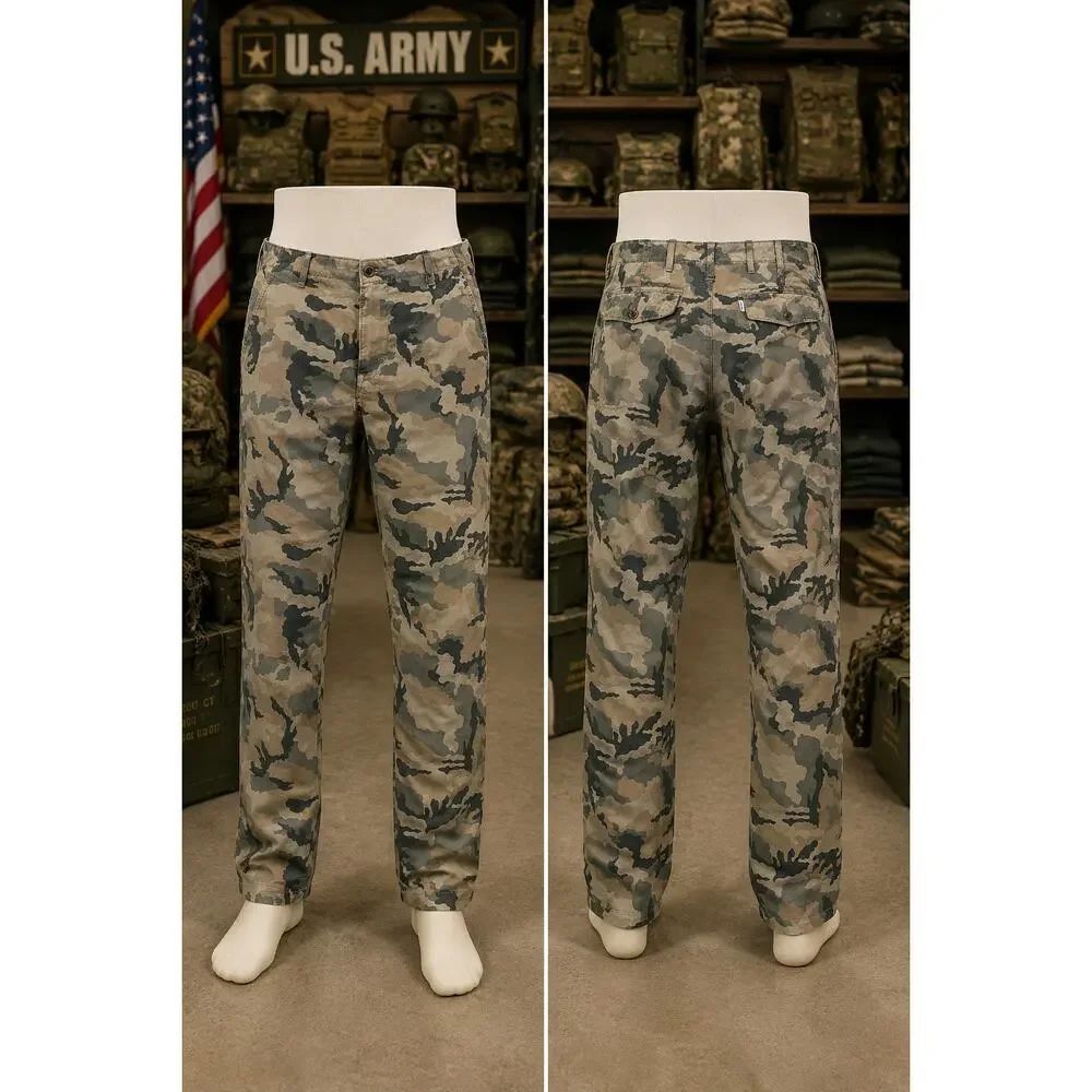 Levi’s Camo Jeans Pants Military Army Style 35x31 Straight Leg